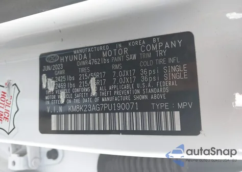 2023 Hyundai Kona Electric Se из США, поврежденный, VIN KM8K23AG7PU190071